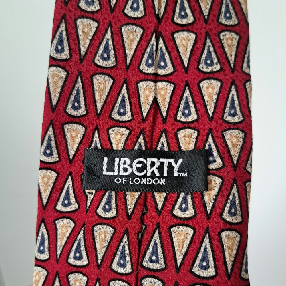 Liberty of London Silk NeckTie. Red - Picture 2 of 6